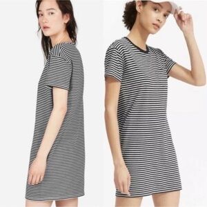 Everlane Cotton Box Striped Tshirt Dress Tee Shirt Dress Black and White sz M